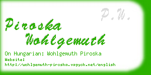 piroska wohlgemuth business card